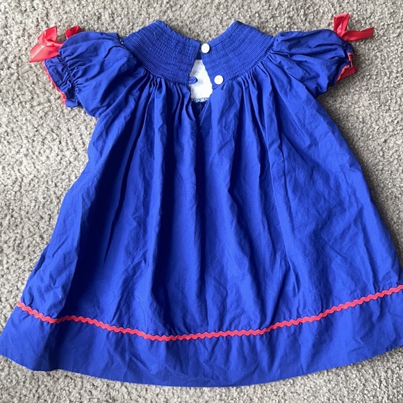 Vibrant Blue Dress with Angel Embroidery - Picture 7 of 10